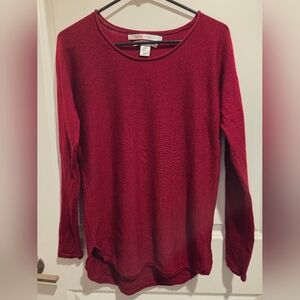 Max Studio 100% Merino Wool Dolman Sleeve Sweater Burgundy